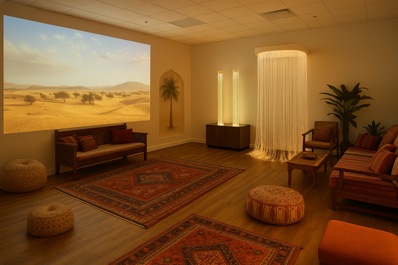 Culture themed sensory room for refugee center